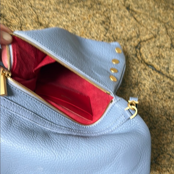 Hammitt Baby Blue/ Lilac Pebbled Leather Crossbody Bag Like New - Picture 9 of 11